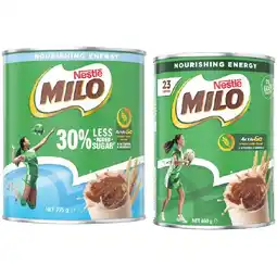 Woolworths Nestlé Milo 460g or Less Sugar 395g offer