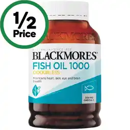 Woolworths Blackmores Odourless Fish Oil 1000 Capsules offer