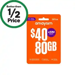 Woolworths amaysim $40 Starter Pack§ offer
