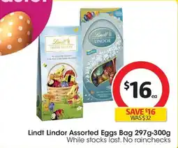 Coles Lindt Lindor Assorted Eggs Bag offer
