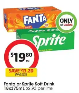 Coles Fanta or Sprite Soft Drink offer