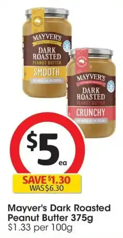 Coles Mayver's Dark Roasted Peanut Butter offer