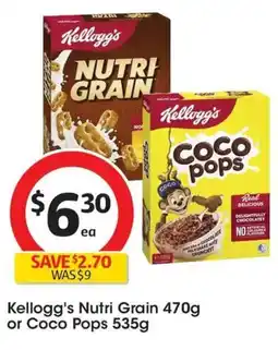 Coles Kellogg's Nutri Grain or Coco Pops offer
