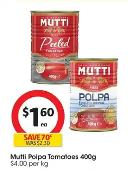 Coles Mutti Polpa Tomatoes offer