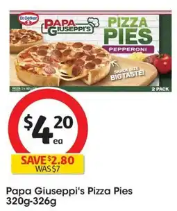 Coles Papa Giuseppi's Pizza Pies offer