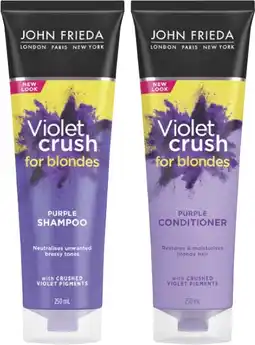 Coles John Frieda Violet Crush Tone Refresh Shampoo or Conditioner offer
