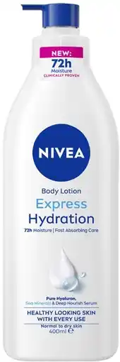 Coles Nivea Express Hydration Body Lotion offer