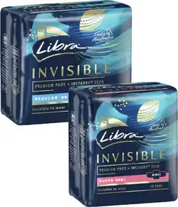 Coles Libra Invisible Pads with Wings Regular offer