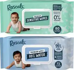 Coles Rascals Premium Baby Wipes offer