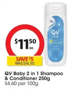 Coles QV Baby 2 in 1 Shampoo & Conditioner offer
