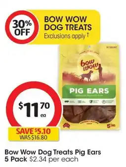 Coles Bow Wow Dog Treats Pig Ears offer