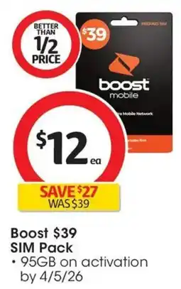 Coles Boost SIM Pack offer