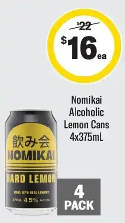Coles Nomikai Alcoholic Lemon Cans offer