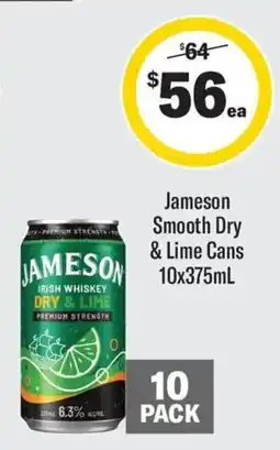 Coles Jameson Smooth Dry & Lime Cans offer