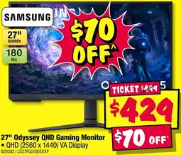 JB Hi-Fi 27" Odyssey QHD Gaming Monitor offer