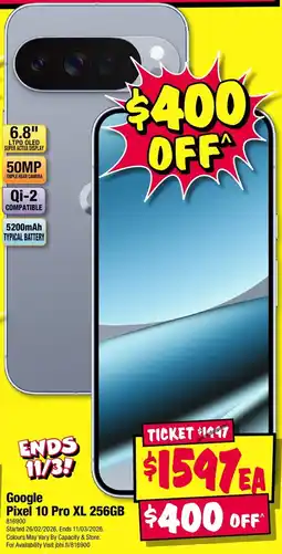 JB Hi-Fi Google Pixel 10 Pro XL 256GB offer