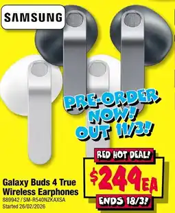 JB Hi-Fi Galaxy Buds 4 True Wireless Earphones offer