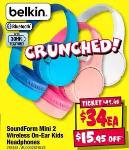 JB Hi-Fi SoundForm Mini 2 Wireless On-Ear Kids Headphones offer