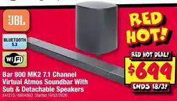 JB Hi-Fi Bar 800 MK2 7.1 Channel Virtual Atmos Soundbar Wit Sub & Detachable Speakers h offer