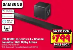 JB Hi-Fi HW-Q800F Q-Series 5.1.2 Channel Soundbar With Dolby Atmos offer