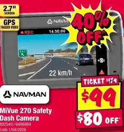 JB Hi-Fi MiVue 270 Safety Dash Camera offer