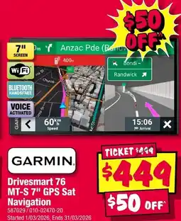 JB Hi-Fi Drivesmart 76 MT-S 7" GPS Sat Navigation offer