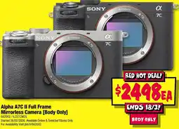 JB Hi-Fi Alpha A7C II Full Frame Mirrorless Camera offer