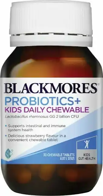 Pharmacy Best Buys Blackmores Probiotics+ Kids Daily Chewable 30 Tablets offer