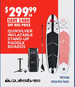 BCF Quiksilver inflatable stand up paddle boards offer