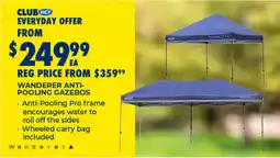 BCF Wanderer anti pooling gazebos offer