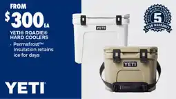 BCF Yeti roadie hard coolers offer