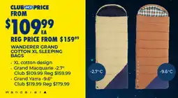 BCF Wanderer grand cotton xl sleeping bags offer