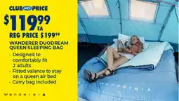 BCF Wanderer duodream queen sleeping bag offer