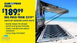 BCF Mats by design camp mats offer