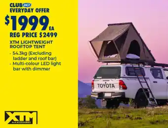 BCF Xtm lightweight rooftop tent offer