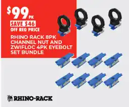 BCF Rhino rack 8pk channel nut and zwifloc 4pk eyebolt set bundle offer