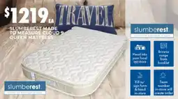 BCF Slumberest made to measure cloud 9 queen mattress offer