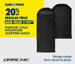 BCF Darche cold mountain sleeping bags offer