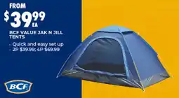 BCF Bcf value jak n jill tents offer