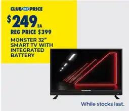 BCF Monster 32 smart tv with integrated battery offer