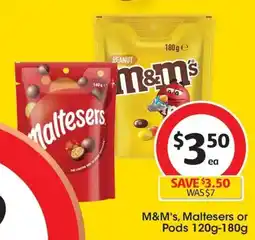 Coles M&M's, Maltesers or Pods offer