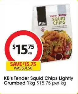 Coles KB's Tender Squid Chips Lightly Crumbed offer