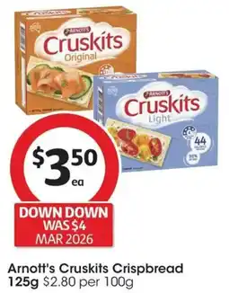 Coles Arnott's Cruskits Crispbread offer