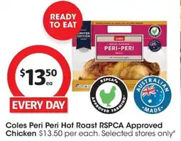 Coles Coles Peri Peri Hot Roast RSPCA Approved Chicken offer