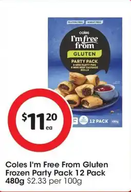 Coles Coles I'm Free From Gluten Frozen Party Pack offer