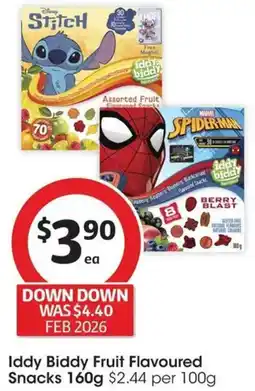 Coles Iddy Biddy Fruit Flavoured Snacks offer