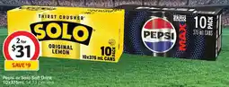 Coles Pepsi or Solo Soft Drink offer