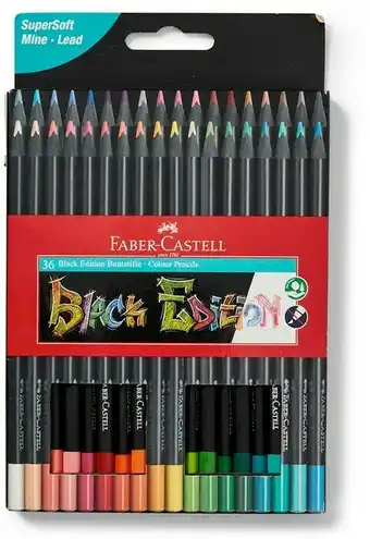 BIG W Faber-Castell 36-Pack Black Edition Coloured Pencils offer