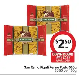 Coles San Remo Rigati Penne Pasta offer