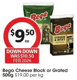 Coles Bega Cheese Block or Grated offer